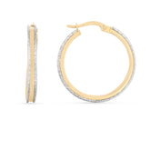 14K Two-Tone Round Hoop